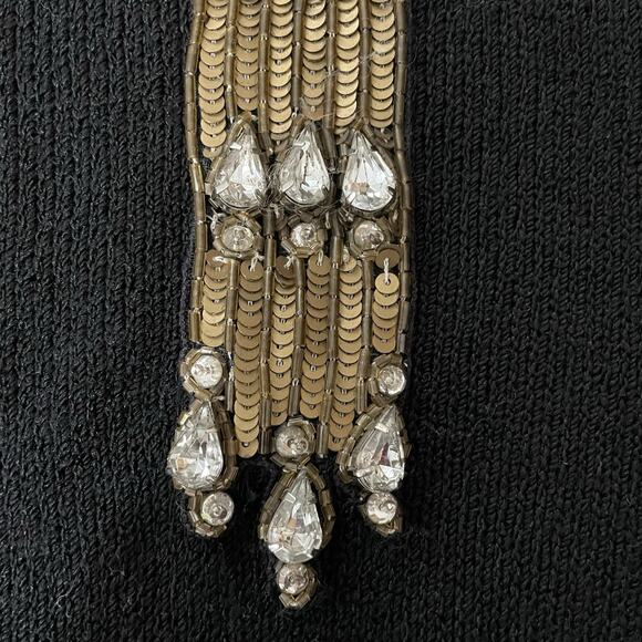 Don Sayres for Wellmore Dress Small Black Sequin Santana Knit USA Vintage 80s - Picture 9 of 10